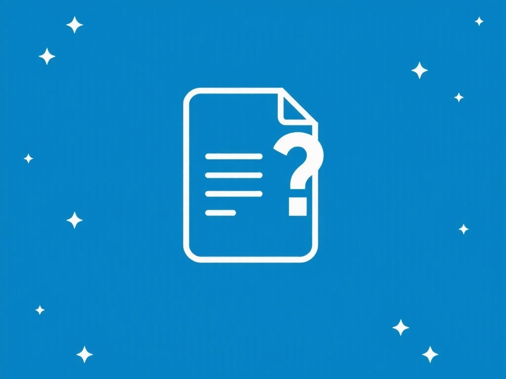 Imagine conceptuală a unui document digital cu un semn de întrebare, reprezentând necesitatea de a căuta mai multe informații despre politica de cookie-uri.