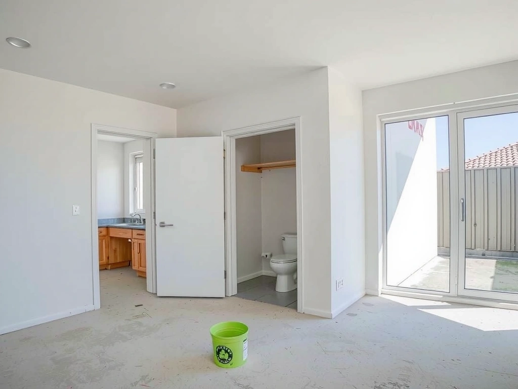 Cameră curățată după construcție, gata de ocupare