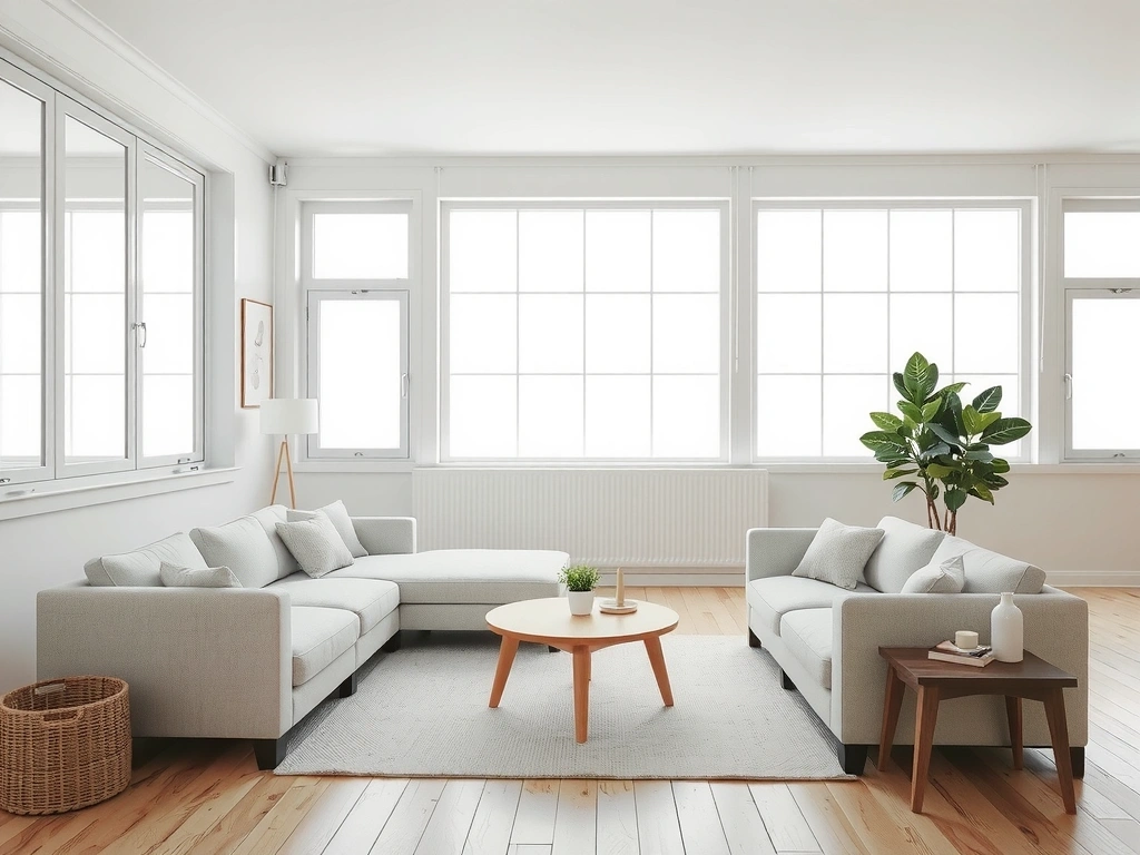 Living room curat și ordonat